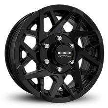 Load image into Gallery viewer, Shop Online &amp; Buy 16x6.0 Custom 6 Lug CANYON Aluminum Alloy Trailer Wheels by HD Off-Road in All Gloss Black with Concave Face for Boat, Utility, Landscaping, Concession, Plus Many More Trailer Hub Axle Types.