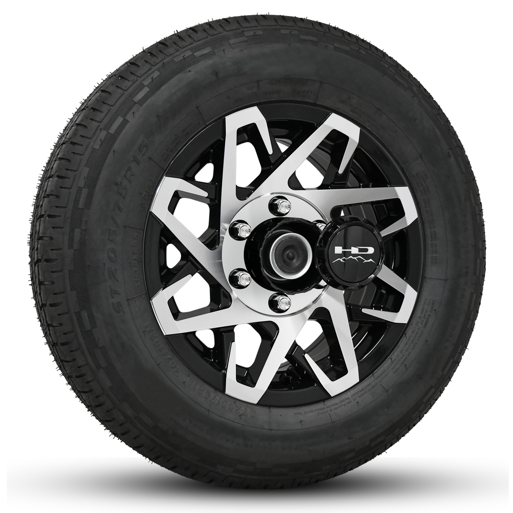 15 INCH 6 On 5 1 2 CANYON Aluminum Trailer Wheel W Radial Tire As 15-inch-6-on-5-1-2-canyon-aluminum-trailer-wheel-w-radial-tire-as