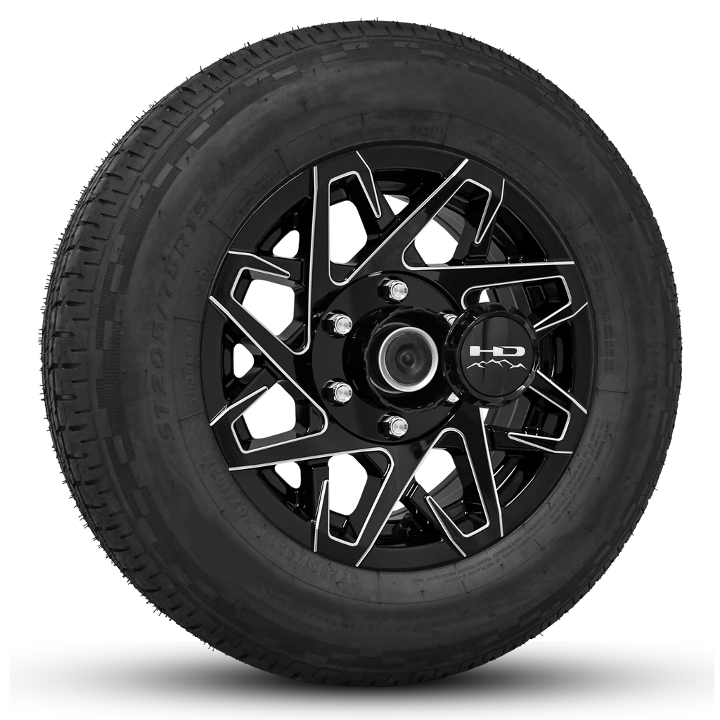 HD Trailer Serviceable Trailer Wheel Rim Center Hub Cap with Removable End for Easy Access to Service Axle Bearing Buddy without having to remove the wheel.
