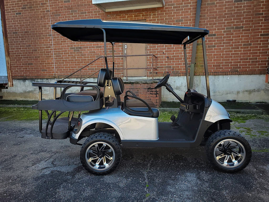 Shop the HD Golf Wheels SAW Gloss Black Machined Face & Lip online today for your Club Car, Cushman, EZGO, ICON EV, Garia, Massimo, Polaris, or Yamaha Golf Cart.