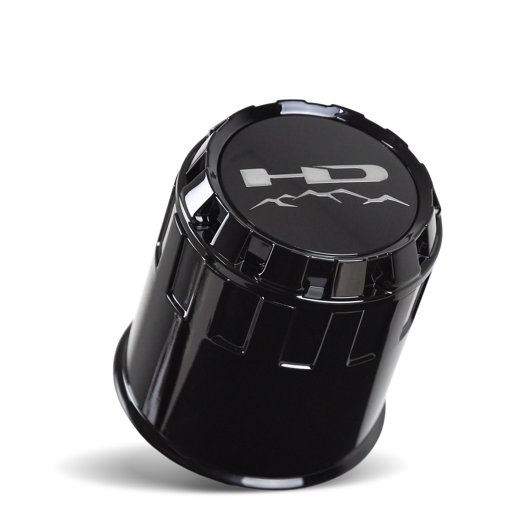 Replacement 8 on 6-1/2 8x165 Push Through Trailer Wheel Rim Short Center Caps in ABS Plastic Gloss Black