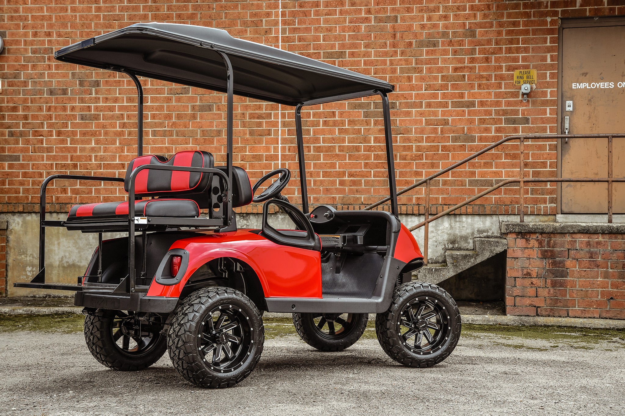 Shop the HD Golf Wheels SAW Gloss Black Milled Edges online today for your Club Car, Cushman, EZGO, ICON EV, Garia, Massimo, Polaris, or Yamaha Golf Cart.