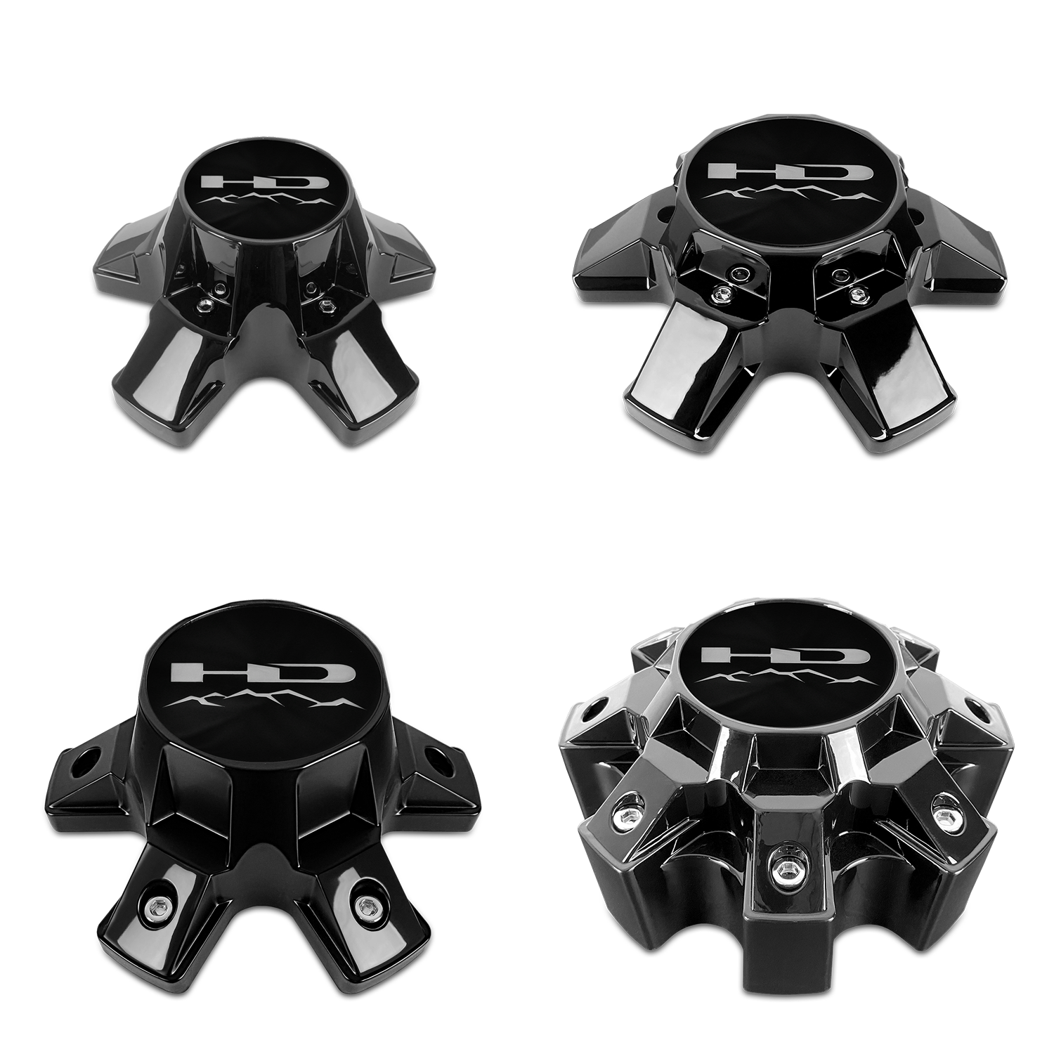 HD Off-Road - Off-Road Gloss Black Trailer Wheel Center Caps