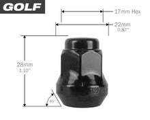 Load image into Gallery viewer, 12mm x 1.25mm Small Hex Lug Nuts for ATOMIC EV and Yamaha Golf Carts in Black Electro Coating Finish