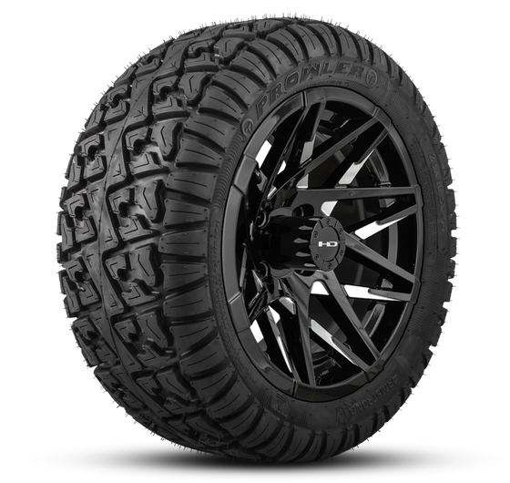 HD Golf Wheel & Tire Package ( 1pc ) 14x7.0 Canyon Black Milled Face w ( 1pc ) 23 Inch A/T Tire
