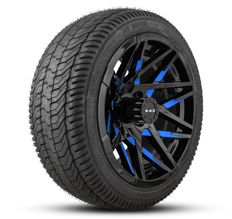 HD Golf Cart Wheels Blue Canyon Concaved Rim 14x7.0 in 4x101.6 Bolt Pattern