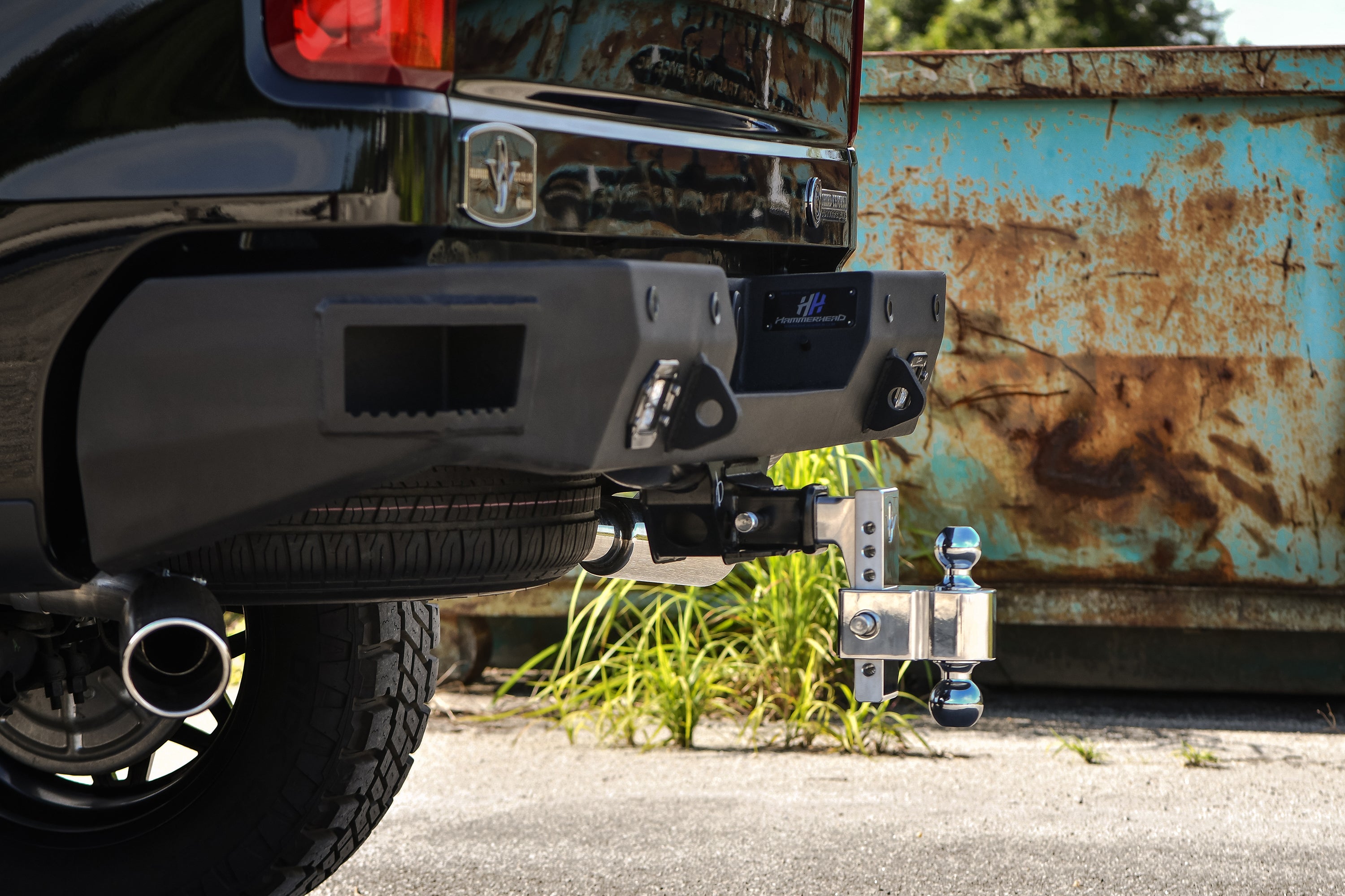 Fastway E-Series 6 Inch Billet Aluminum Dropped Trailer Hitch DEADWOOD Edition by HD Off-Road Wheels
