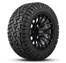 Load image into Gallery viewer, Shop the HD Golf Wheels RTC All Gloss Black with A/T Off-Road Tires online today for your Club Car, Cushman, EZGO, ICON EV, Garia, Massimo, Polaris, or Yamaha Golf Cart.