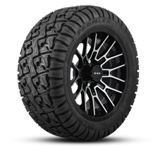Load image into Gallery viewer, Shop the HD Golf Wheels RTC Gloss Black Machined Face with A/T Off-Road Tires online today for your Club Car, Cushman, EZGO, ICON EV, Garia, Massimo, Polaris, or Yamaha Golf Cart.