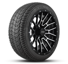 Load image into Gallery viewer, Shop the HD Golf Wheels RTC Gloss Black Machined Face with Turf / Street Tires online today for your Club Car, Cushman, EZGO, ICON EV, Garia, Massimo, Polaris, or Yamaha Golf Cart.