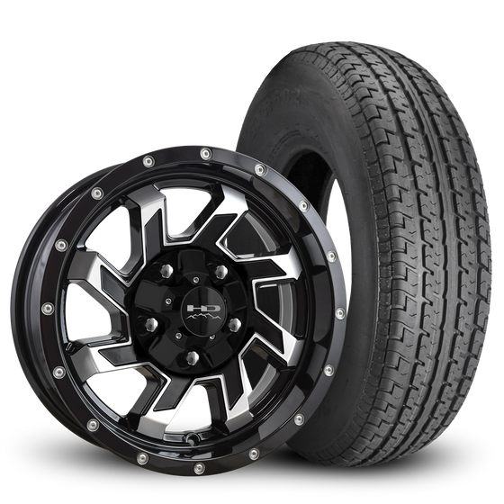 HD Off-Road Wheels SAW 15x6.0 in 5x4.50 & 5x5 Trailer Wheel & Tire Packages Shipped to your door ready to install.