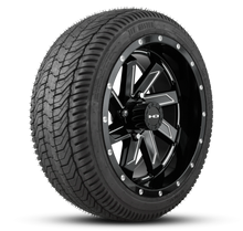 Load image into Gallery viewer, HD Golf Wheel &amp; Tire Package ( 1pc ) 14x7.0 SAW Gloss Black Milled Edges w ( 1pc ) 205/40-14 All-Season Tire