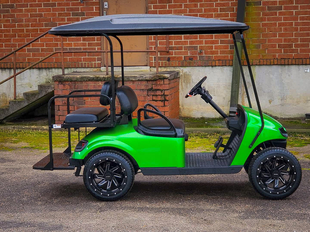 Shop the HD Golf Wheels SAW Gloss Black Milled Edges & Lip online today for your Club Car, Cushman, EZGO, ICON EV, Garia, Massimo, Polaris, or Yamaha Golf Cart.