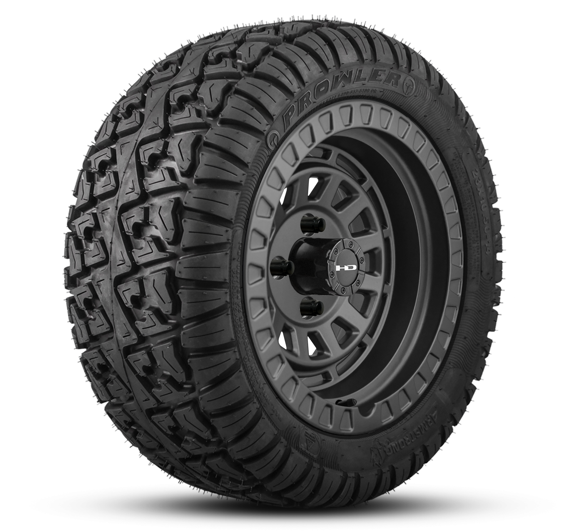 HD Golf Wheel & Tire Package ( 1pc ) 14x7.0 Venture All Satin Grey w ( 1pc ) 23 Inch A/T Tire