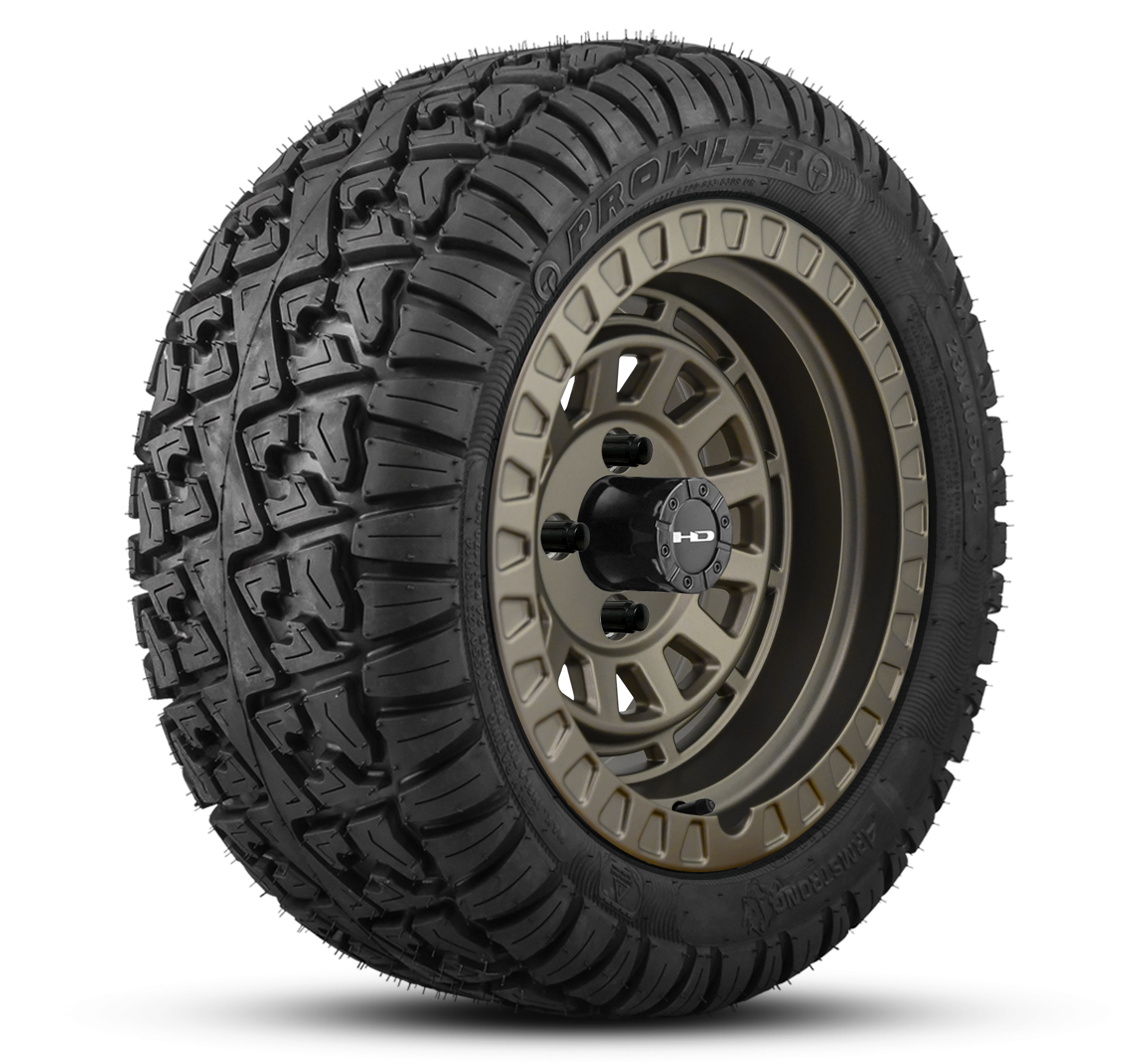 HD Golf Wheel & Tire Package ( 1pc ) 14x7.0 Venture All Satin Bronze w ( 1pc ) 23 Inch A/T Tire