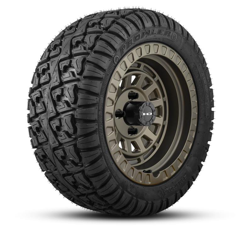 HD Golf Wheel & Tire Package ( 1pc ) 14x7.0 Venture All Satin Bronze w ( 1pc ) 23 Inch A/T Tire