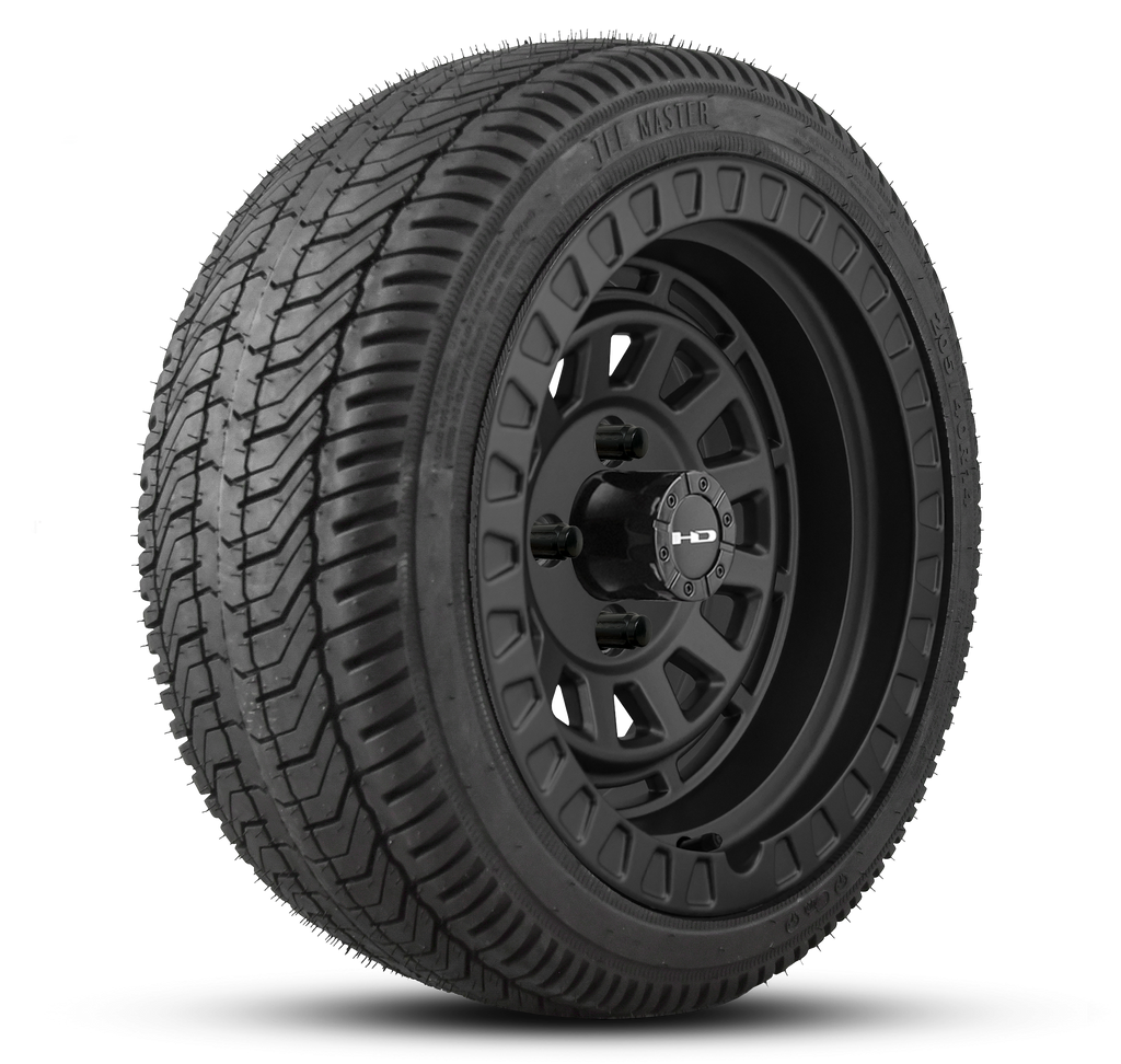 HD Golf Wheel & Tire Package ( 1pc ) 14x7.0 Venture All Satin Black w ( 1pc ) 205/40-14 All-Season Tire