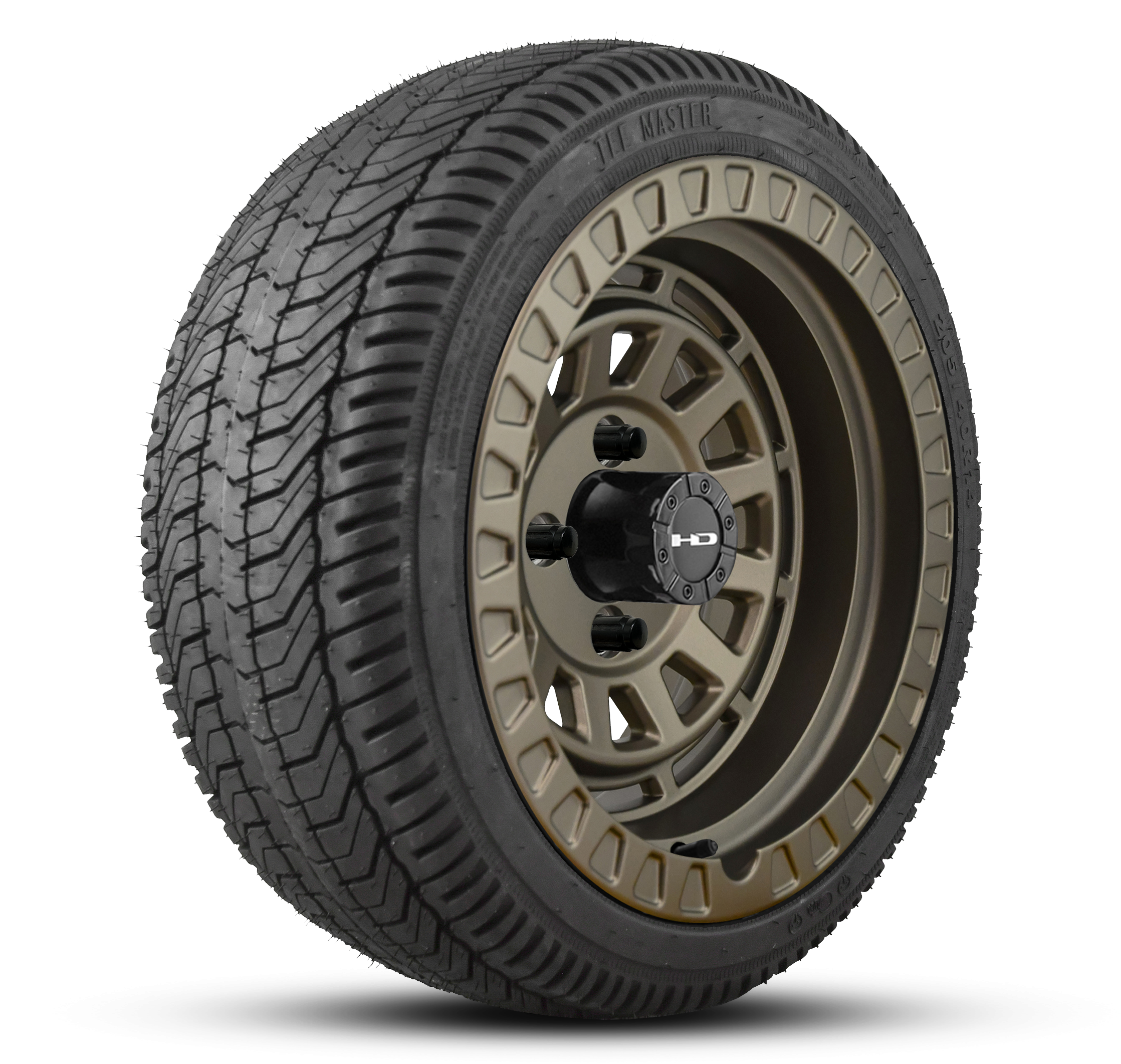 HD Golf Wheel & Tire Package ( 1pc ) 14x7.0 Venture All Satin Bronze w ( 1pc ) 205/40-14 All-Season Tire