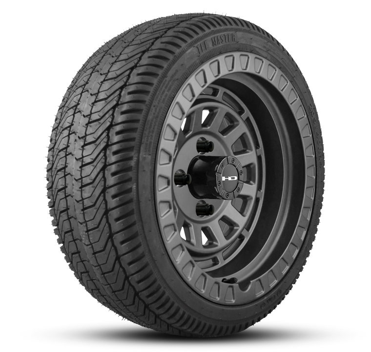 HD Golf Wheel & Tire Package ( 1pc ) 14x7.0 Venture All Satin Grey w ( 1pc ) 205/40-14 All-Season Tire