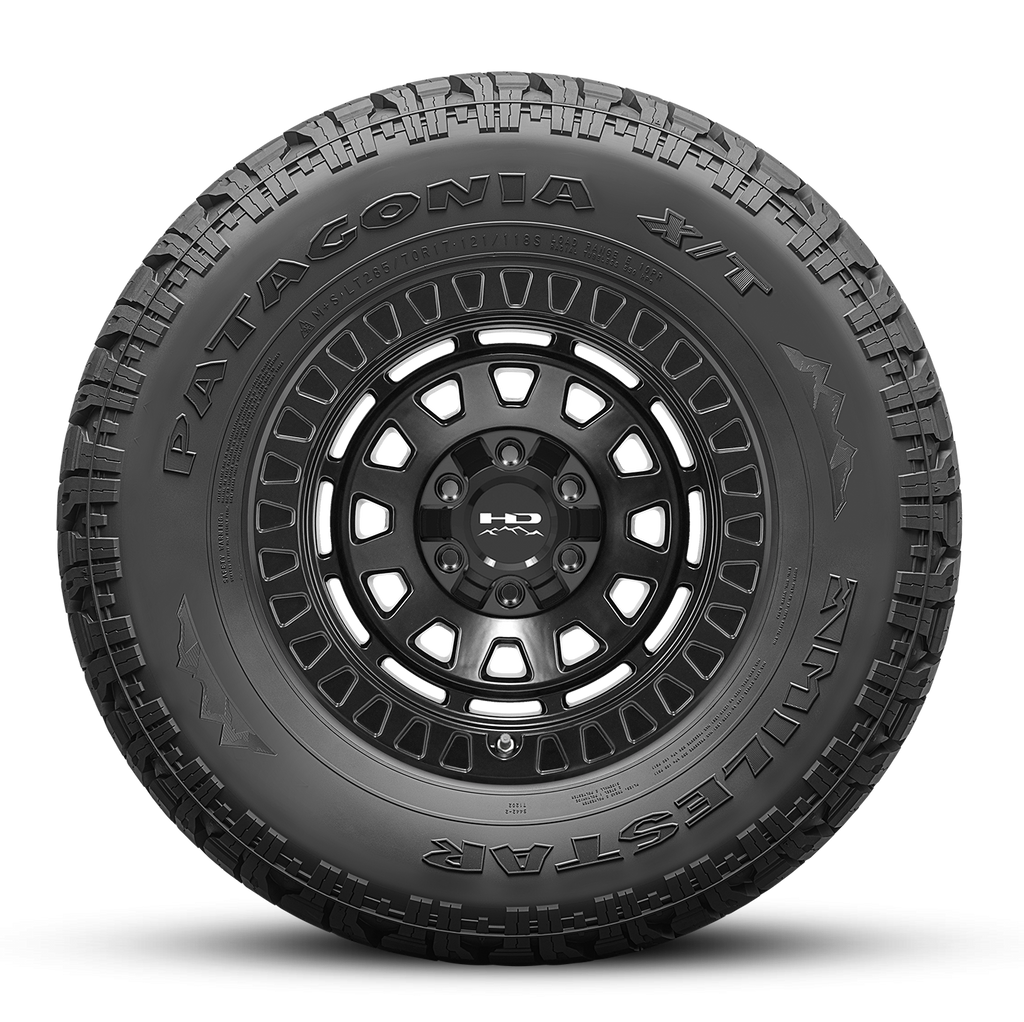 MILESTAR Patagonia X/T 40K Mile Warranty All Terrain Tire with the HD Off-Road Overland Sector Venture in 17x9.0 All Satin Black Flat Shot Mounted & Balanced Wheel & Tire Package