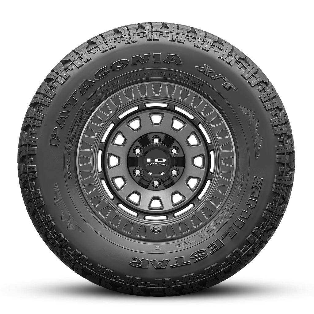 MILESTAR Patagonia X/T All Terrain 40K Mile Warranty Tire with the HD Off-Road Overland Sector Venture in 17x9.0 All Satin Black Flat Shot Mounted & Balanced Wheel & Tire Package