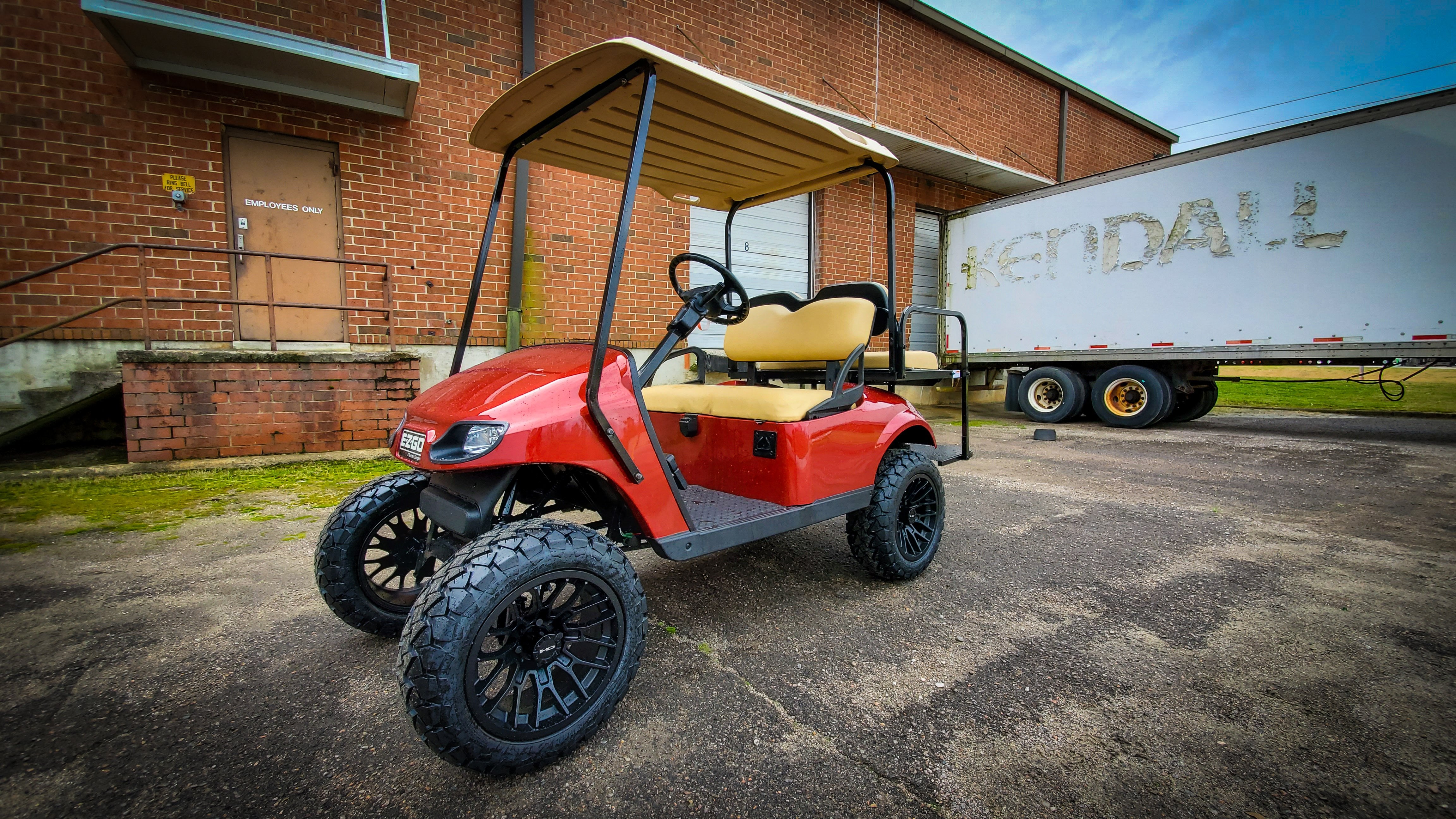 Shop the HD Golf Wheels RTC All Gloss Black with A/T Off-Road Tires online today for your Club Car, Cushman, EZGO, ICON EV, Garia, Massimo, Polaris, or Yamaha Golf Cart.