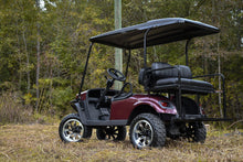 Load image into Gallery viewer, Shop the HD Golf Wheels SAW Gloss Black Machined with A/T Off-Road Tires online today for your Club Car, Cushman, EZGO, ICON EV, Garia, Massimo, Polaris, or Yamaha Golf Cart.