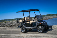 Load image into Gallery viewer, Shop the HD Golf Wheels SAW Gloss Black Machined with A/T Off-Road Tires online today for your Club Car, Cushman, EZGO, ICON EV, Garia, Massimo, Polaris, or Yamaha Golf Cart.