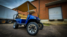 Load image into Gallery viewer, Shop the HD Golf Wheels SAW Gloss Black Machined with A/T Off-Road Tires online today for your Club Car, Cushman, EZGO, ICON EV, Garia, Massimo, Polaris, or Yamaha Golf Cart.