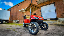 Load image into Gallery viewer, Shop the HD Golf Wheels SAW Gloss Black Machined with A/T Off-Road Tires online today for your Club Car, Cushman, EZGO, ICON EV, Garia, Massimo, Polaris, or Yamaha Golf Cart.