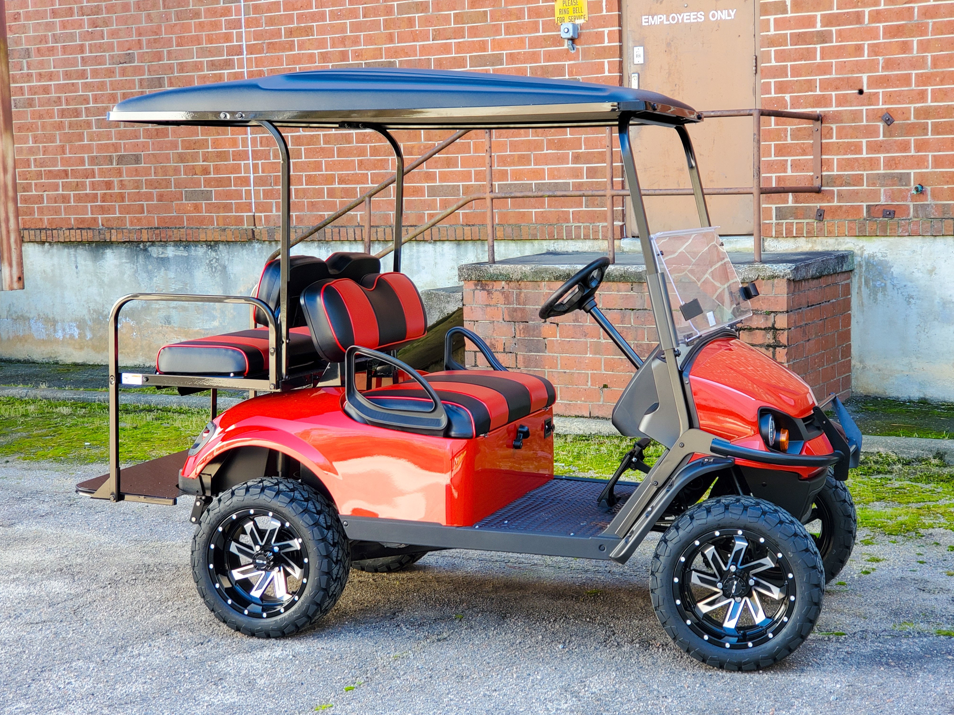 HD Golf Wheels Golf Wheel & Tire Packages HD Golf Wheel & Tire Package - 12x7.0 SAW Gloss Black Machined w 23 Inch A/T Tire ( 4pc )