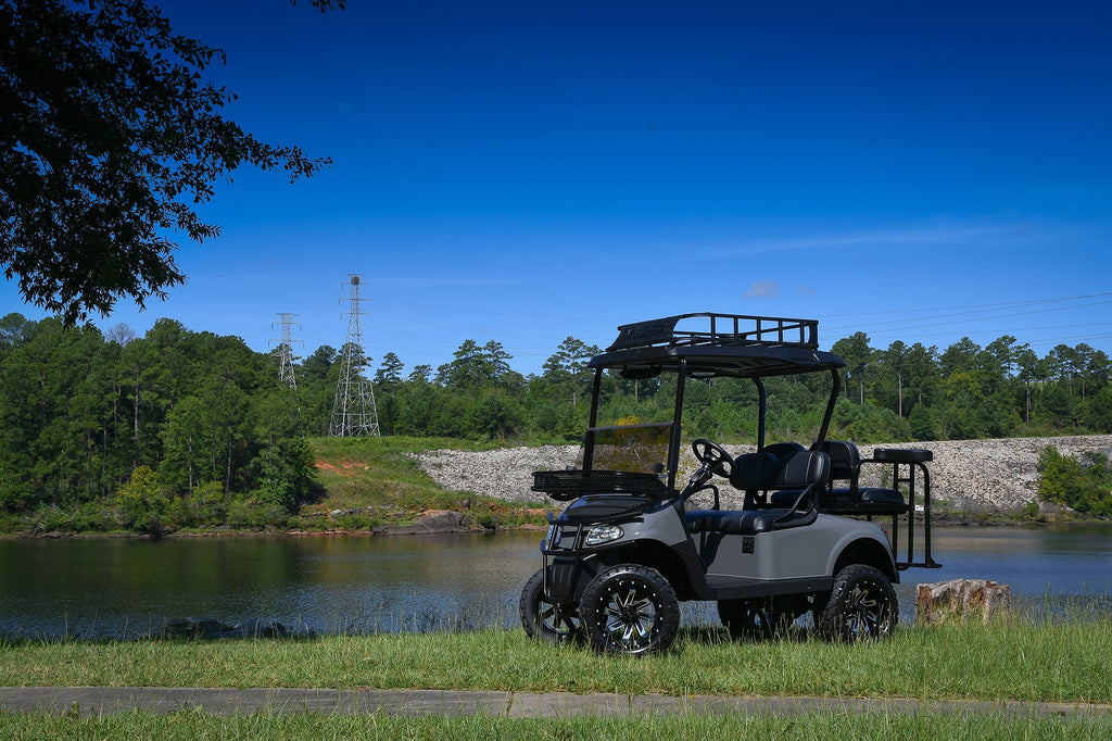 HD Golf Wheels Golf Wheel & Tire Packages HD Golf Wheel & Tire Package - 14x7.0 SAW Gloss Black Machined w 23 Inch A/T Tire ( 4pc )