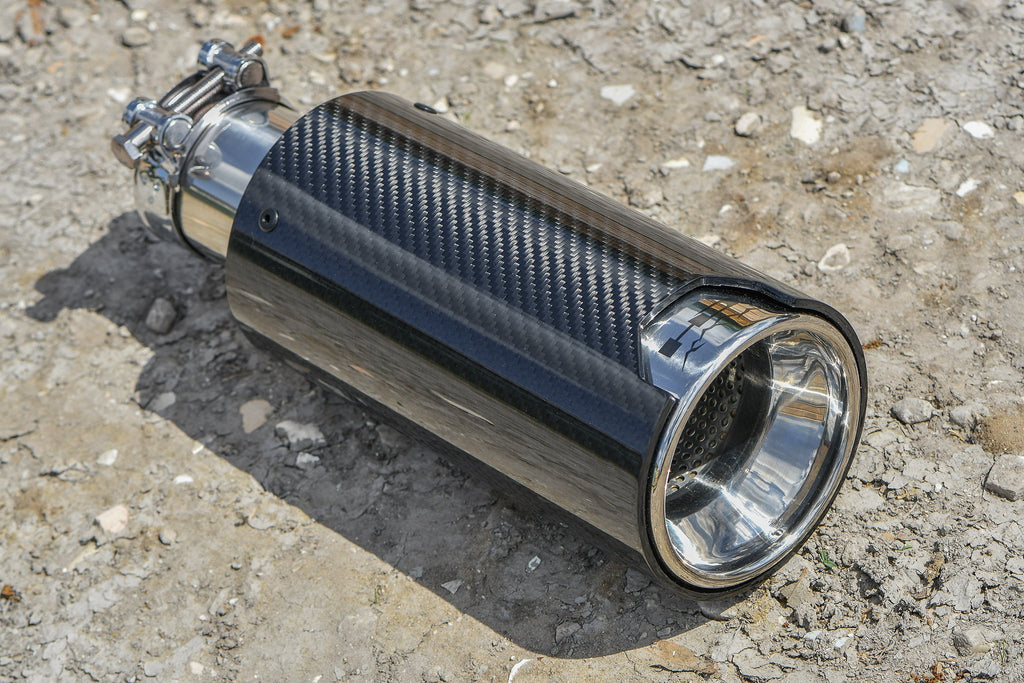 HD Off-Road Wheels Exhaust Tips HD Off-Road Polished Stainless & Carbon Fiber Universal Exhaust Tips