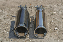 Load image into Gallery viewer, HD Off-Road Wheels Exhaust Tips HD Off-Road Polished Stainless &amp; Carbon Fiber Universal Exhaust Tips