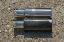 Load image into Gallery viewer, HD Off-Road Wheels Exhaust Tips HD Off-Road Polished Stainless &amp; Carbon Fiber Universal Exhaust Tips