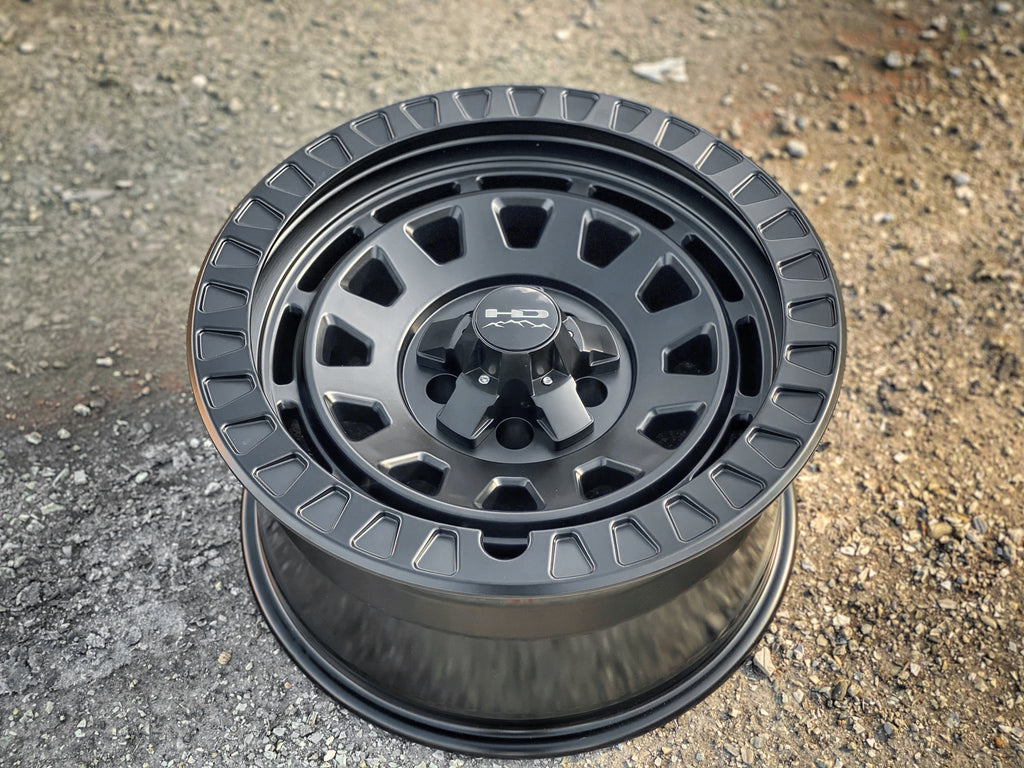 HD Off-Road Wheels Jeep Wheels 17x9.0 | 5x114.3/5x127 | -12mm et | 4.5 in | 71.5mm HD Off-Road VENTURE Wheels | All Satin Black