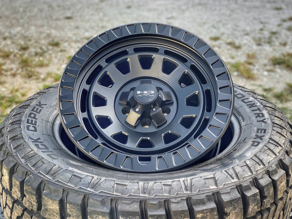 HD Off-Road Wheels Jeep Wheels 17x9.0 | 5x114.3/5x127 | -12mm et | 4.5 in | 71.5mm HD Off-Road VENTURE Wheels | All Satin Black