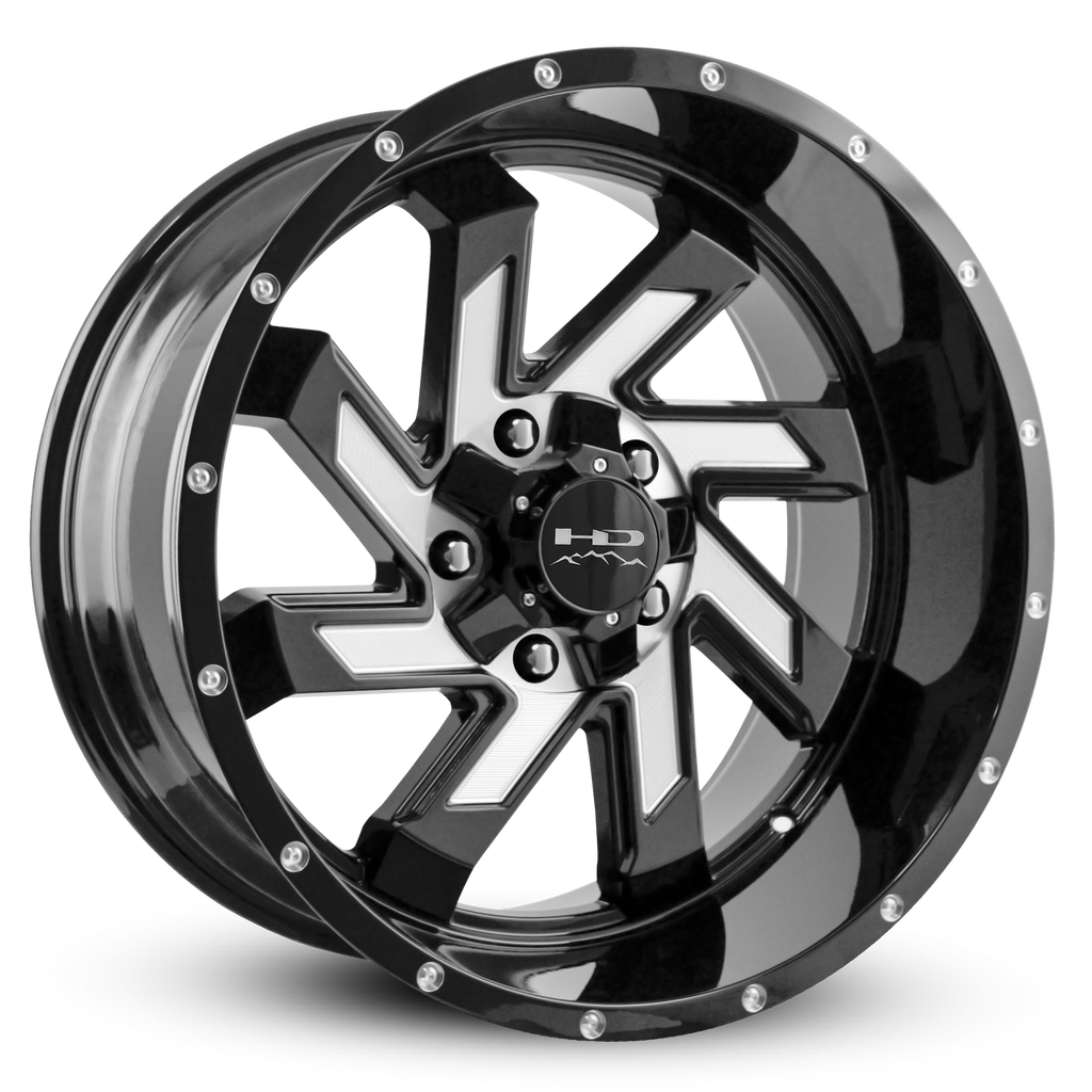 HD Off-Road Wheels Truck & SUV Wheels 20x10.0 | 5x127/5x139.7 | et-25m | 4.53 in | 78.1mm HD Off-Road Wheels SAW | Gloss Black with Milled Face