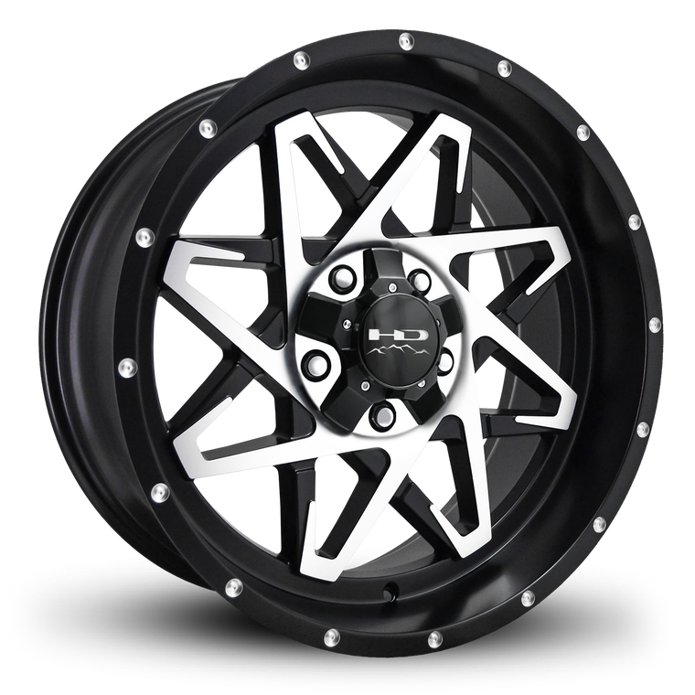 HD Off-Road Wheels Truck & SUV Wheels 20x9.0 | 5x127/5x139.7 | et0mm | 5.0 in | 78.1mm HD Off-Road Caliber Wheels | Satin Black w Machined Face