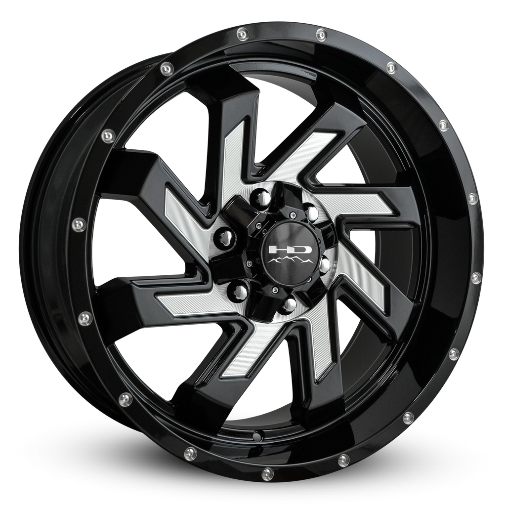 HD Off-Road Wheels Truck & SUV Wheels 20x9.0 | 6x135/6x139.7 | et15m | 5.6 in | 106.2mm HD Off-Road Wheels SAW | Gloss Black with Milled Face