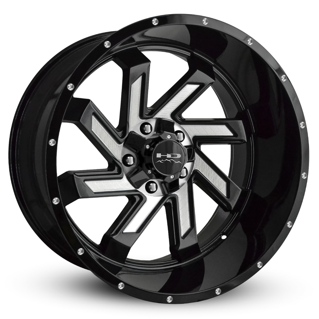 HD Off-Road Wheels Truck & SUV Wheels 22x12.0 | 5x127/5x139.7 | et-44m | 3.78 in | 78.1mm HD Off-Road Wheels SAW | Gloss Black with Milled Face