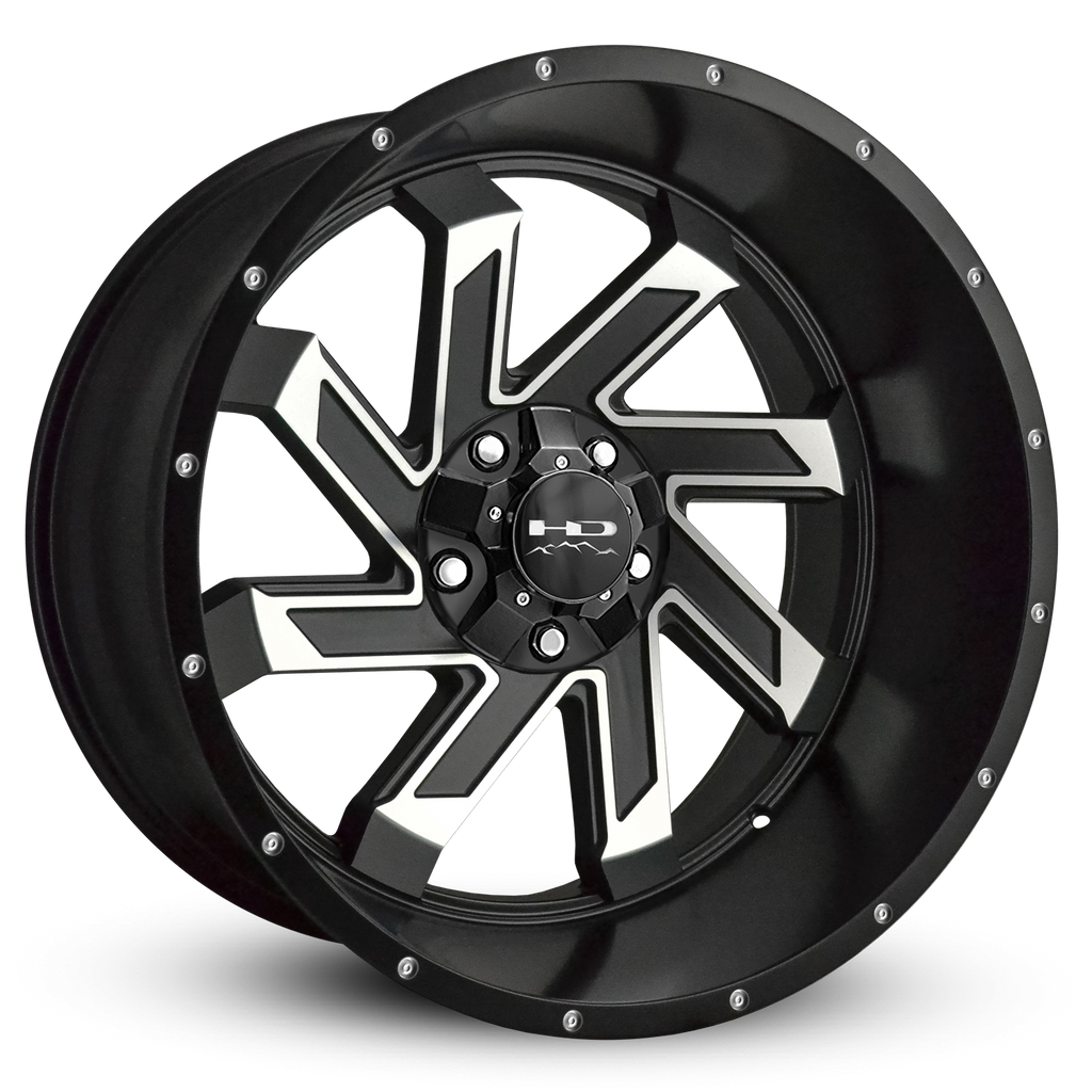 HD Off-Road Wheels Truck & SUV Wheels 22x12.0 | 5x127/5x139.7 | et-44m | 3.78 in | 78.1mm HD Off-Road Wheels SAW | Satin Black with Machined Face