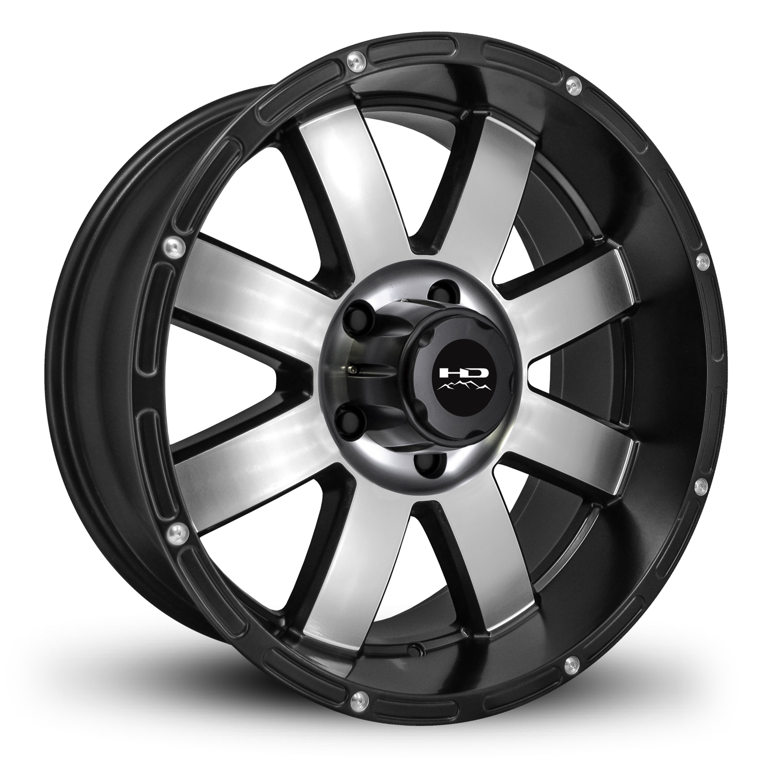 HD Off-Road Wheels Truck Wheels 20x10.0 | 5x139.7 | et-25mm | 4.0 in | 78.1mm HD Off-Road 8-Point Wheels | Satin Black Machined Face
