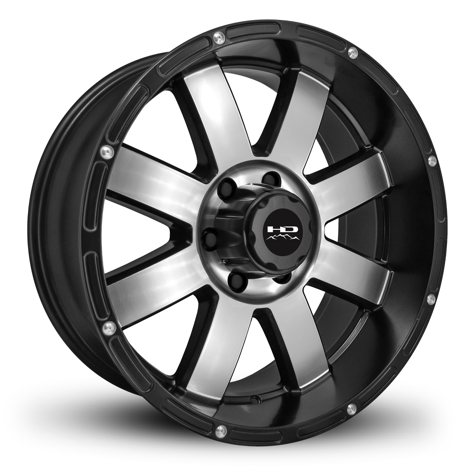 HD Off-Road Wheels Truck Wheels 20x10.0 | 6x139.7 | et-25mm | 4.0 in | 106.2mm HD Off-Road 8-Point Wheels | Satin Black Machined Face