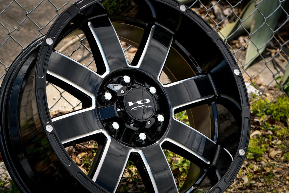 HD Off-Road Wheels Truck Wheels 20x9.0 | 6x120/6x139.7 | et0mm | 5.0 in | 78.1mm HD Off-Road 8-Point Wheels | Gloss Black Milled Edges
