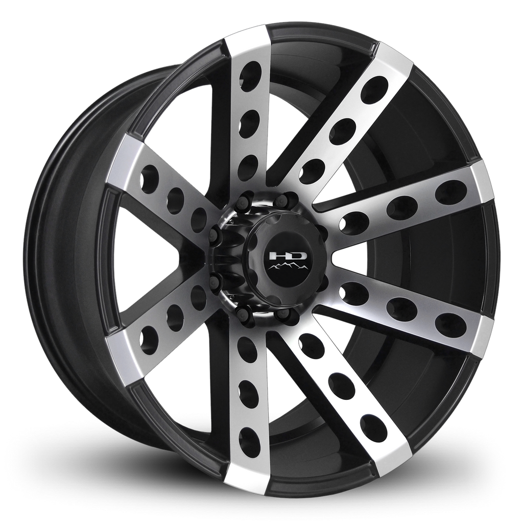 HD Off-Road Wheels Truck Wheels 22x11.0 | 8x165 | et-44mm | 4.3 in | 125mm HD Off-Road Buckshot Wheels | Satin Black Machined Face