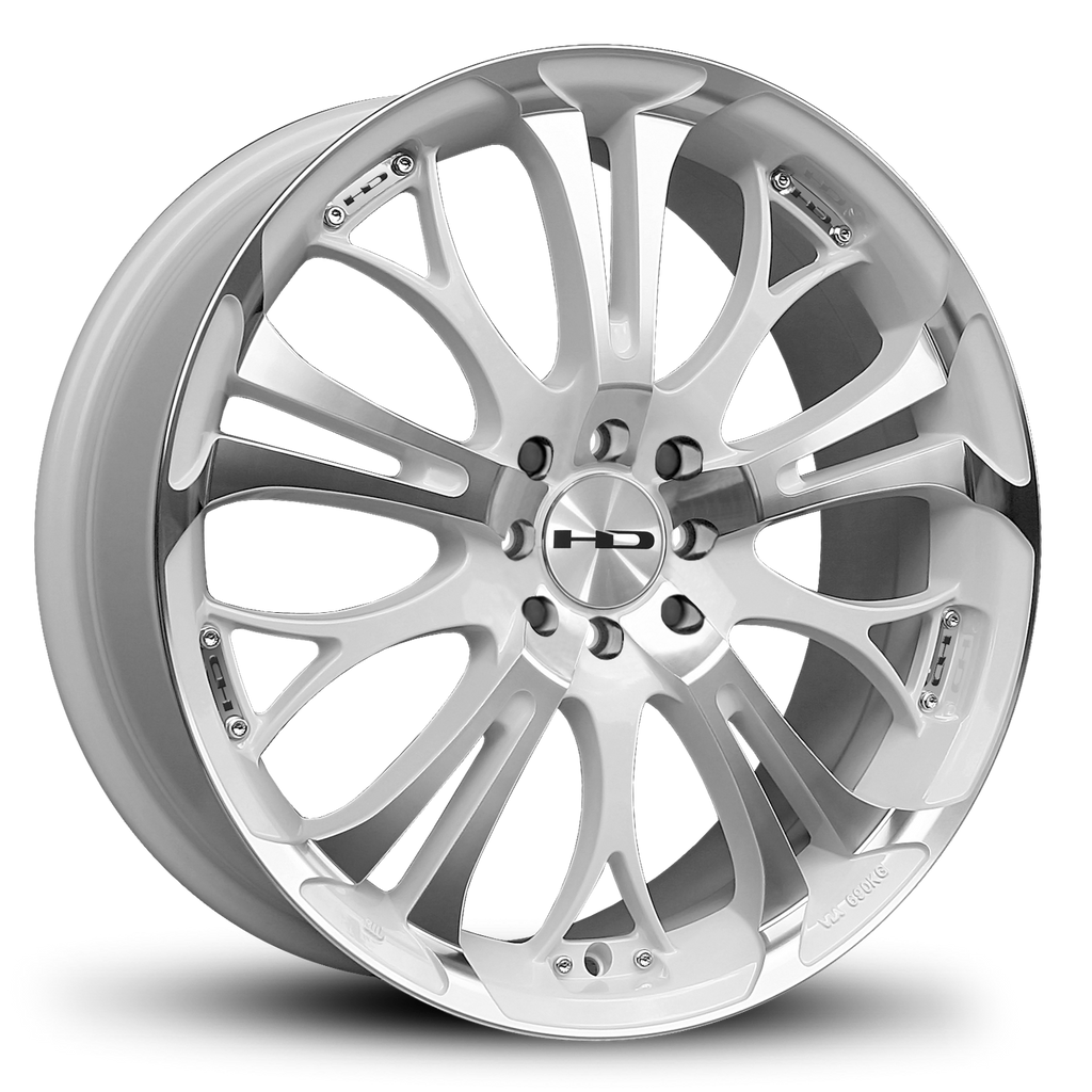 HD Wheels Passenger Car Wheels 17x7.0 | 4x100/4x114.3 | et40mm | 5.6 in | 73.1mm HD Wheels Spinout | White Machined