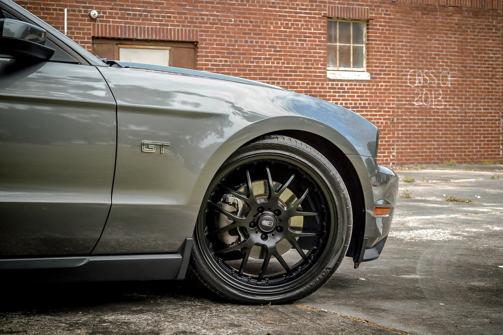 HD Wheels MSR All Satin Black Custom Wheel Rims Staggered 18x7.5, 18x9.0, 20x8.0, 20x10.0 JDM, Luxury Cars & SUV Classic Mesh Spoke Design Ford Mustang Muscle Car