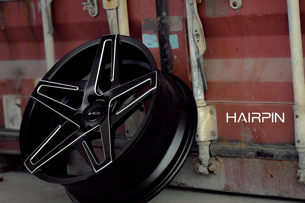 HD Wheels Passenger Car Wheels 18x8.0 | 5x114.3 | et35mm | 5.9 in | 73.1mm HD Wheels Hairpin | Satin Black with Milled Edges