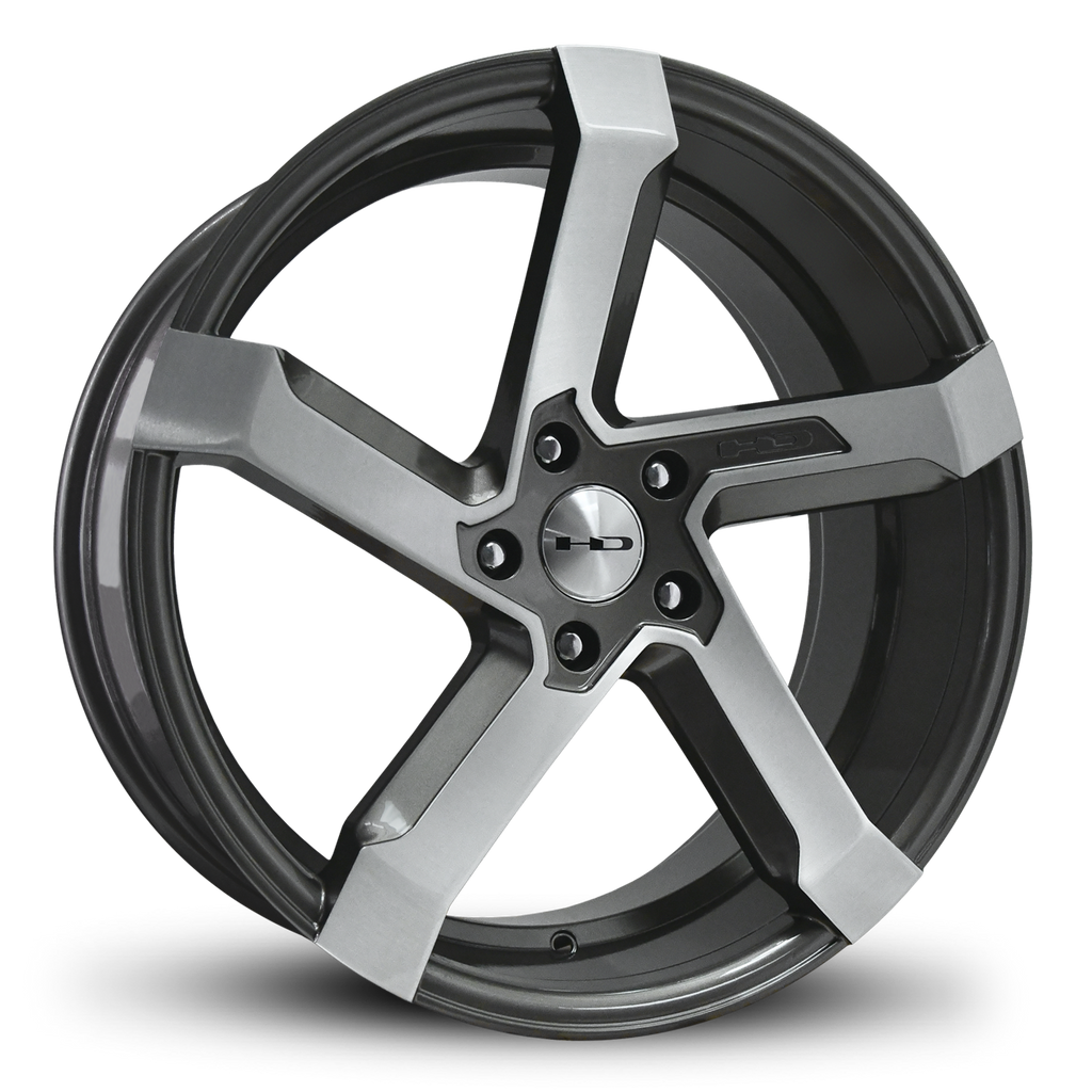 HD Wheels Passenger Car Wheels 20x8.5 | 5x114.3 | et35mm | 6.1 in | 73.1mm HD Wheels Kink | Gunmetal with Brushed Face